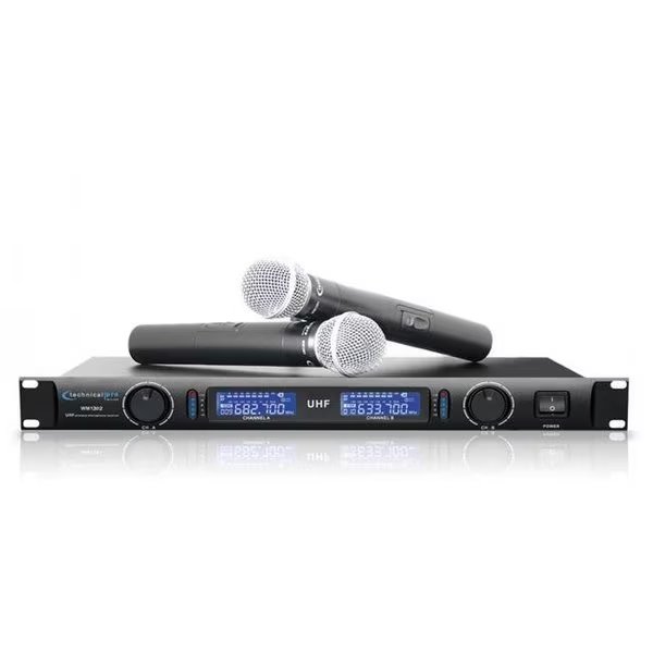 Technical Pro wm1302 Professional UHF Dual Wireless Microphone System, Technical Pro, Mfr#: wm1302